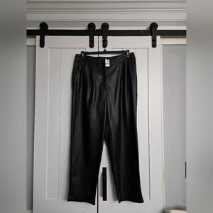 Express Super High Waisted Faux Leather Pleated Ankle Pant. NEW!